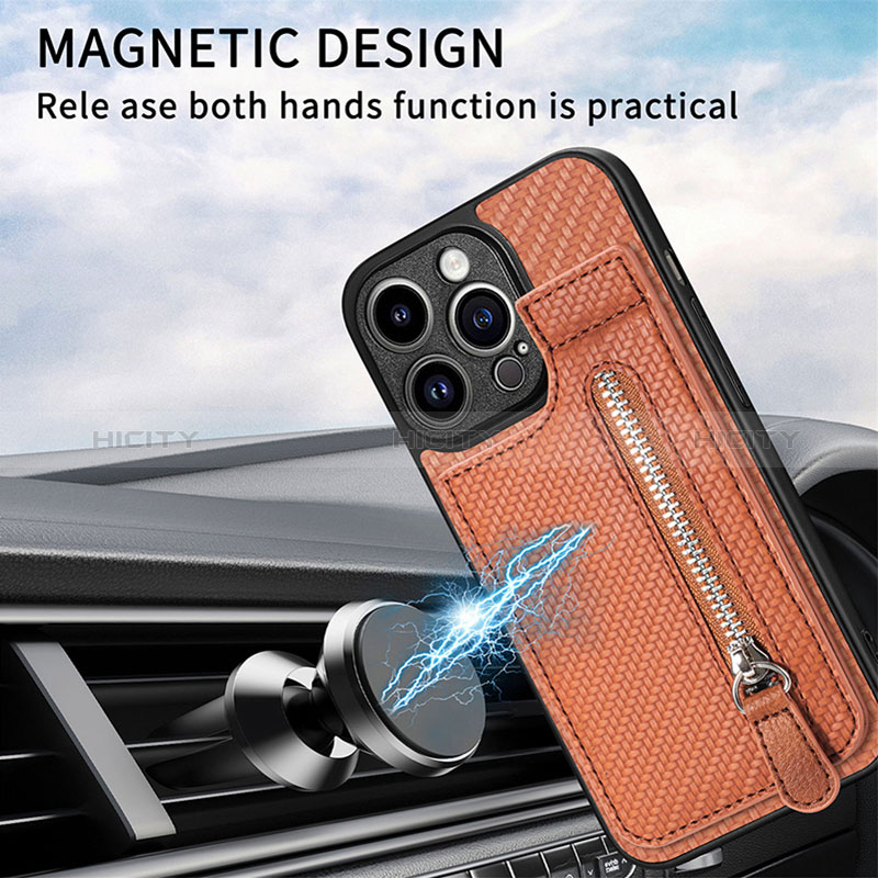 Coque Ultra Fine Silicone Souple Housse Etui avec Aimante Magnetique S05D pour Apple iPhone 15 Pro Max Plus