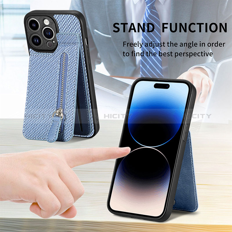 Coque Ultra Fine Silicone Souple Housse Etui avec Aimante Magnetique S05D pour Apple iPhone 15 Pro Max Plus