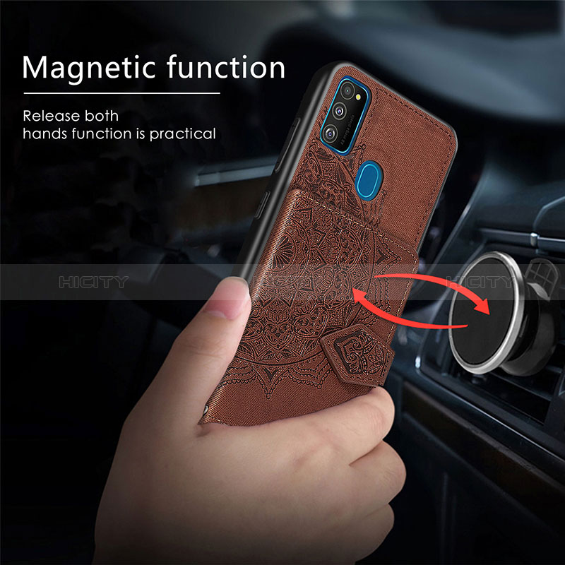 Coque Ultra Fine Silicone Souple Housse Etui avec Aimante Magnetique S05D pour Samsung Galaxy M21 Plus