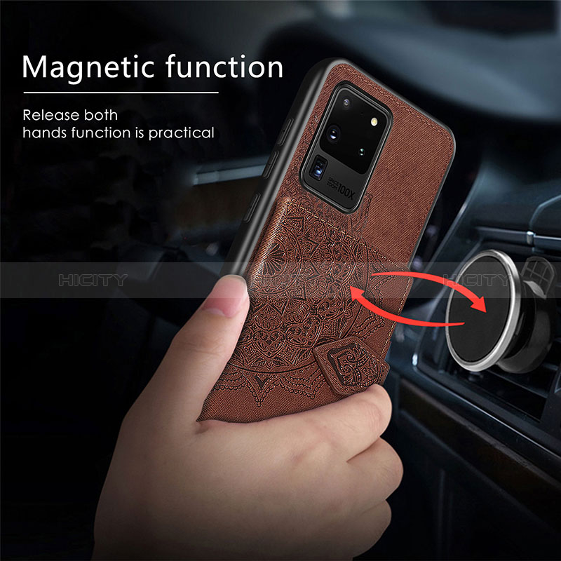 Coque Ultra Fine Silicone Souple Housse Etui avec Aimante Magnetique S05D pour Samsung Galaxy S20 Ultra Plus