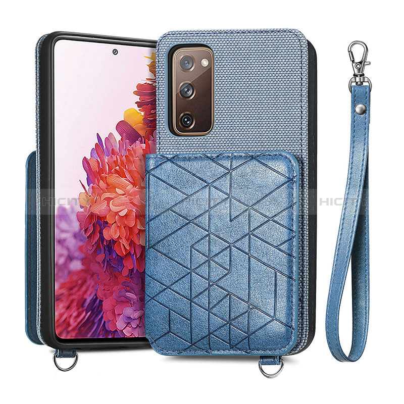 Coque Ultra Fine Silicone Souple Housse Etui avec Aimante Magnetique S08D pour Samsung Galaxy S20 FE (2022) 5G Bleu Plus