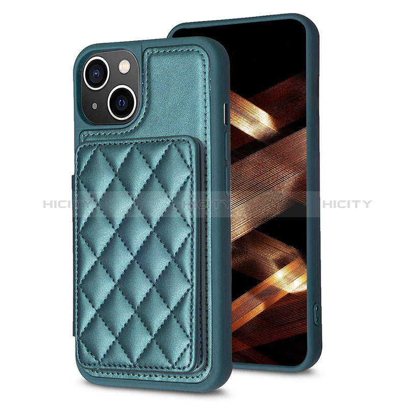 Coque Ultra Fine Silicone Souple Housse Etui avec Aimante Magnetique S10D pour Apple iPhone 14 Vert Plus