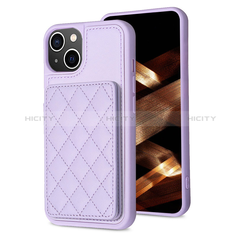 Coque Ultra Fine Silicone Souple Housse Etui avec Aimante Magnetique S10D pour Apple iPhone 14 Violet Clair Plus