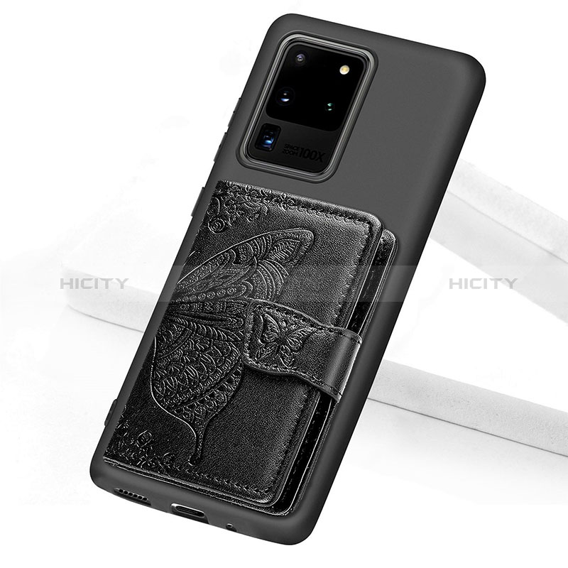 Coque Ultra Fine Silicone Souple Housse Etui avec Aimante Magnetique S11D pour Samsung Galaxy S20 Ultra Noir Plus