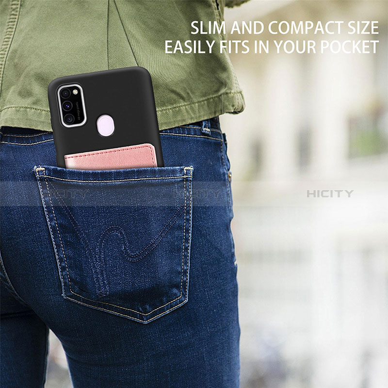 Coque Ultra Fine Silicone Souple Housse Etui avec Aimante Magnetique S13D pour Samsung Galaxy M21 Plus