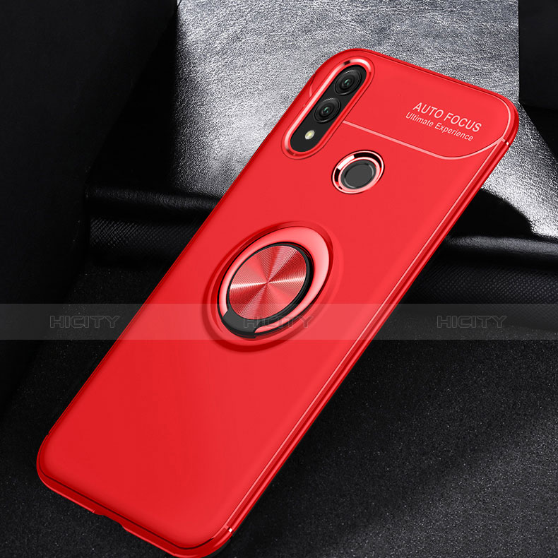 Coque Ultra Fine Silicone Souple Housse Etui avec Support Bague Anneau Aimante Magnetique A01 pour Huawei P Smart (2019) Rouge Plus