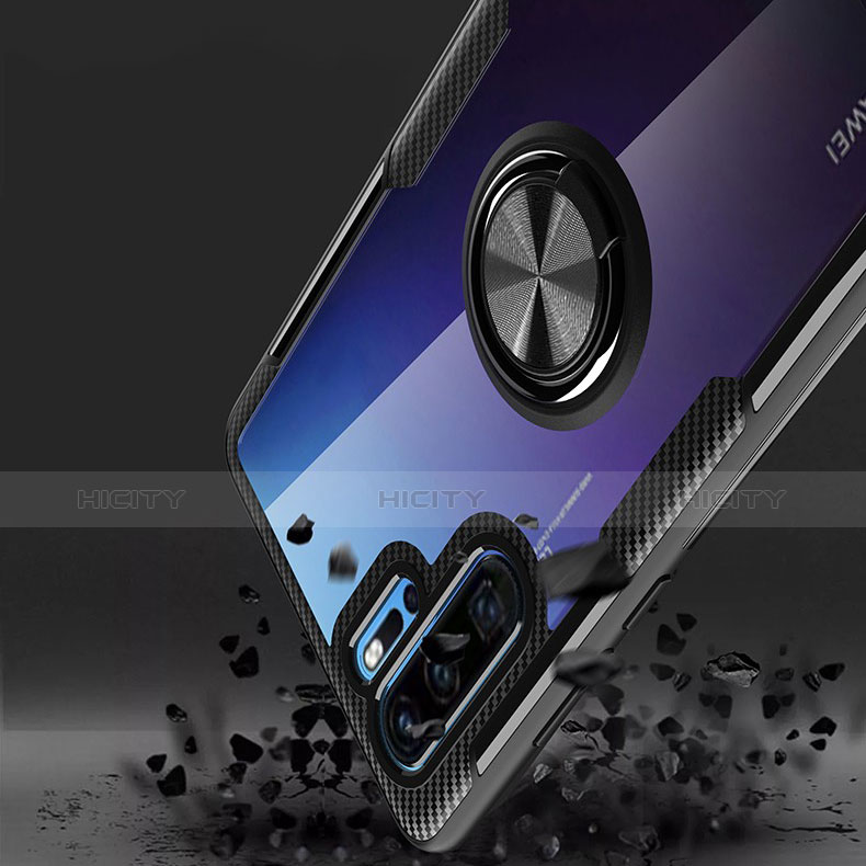 Coque Ultra Fine Silicone Souple Housse Etui avec Support Bague Anneau Aimante Magnetique A01 pour Huawei P30 Pro New Edition Plus