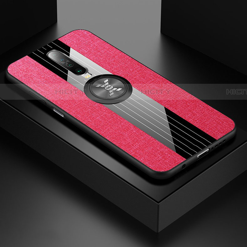 Coque Ultra Fine Silicone Souple Housse Etui avec Support Bague Anneau Aimante Magnetique A01 pour Xiaomi Redmi K30 5G Rose Rouge Plus
