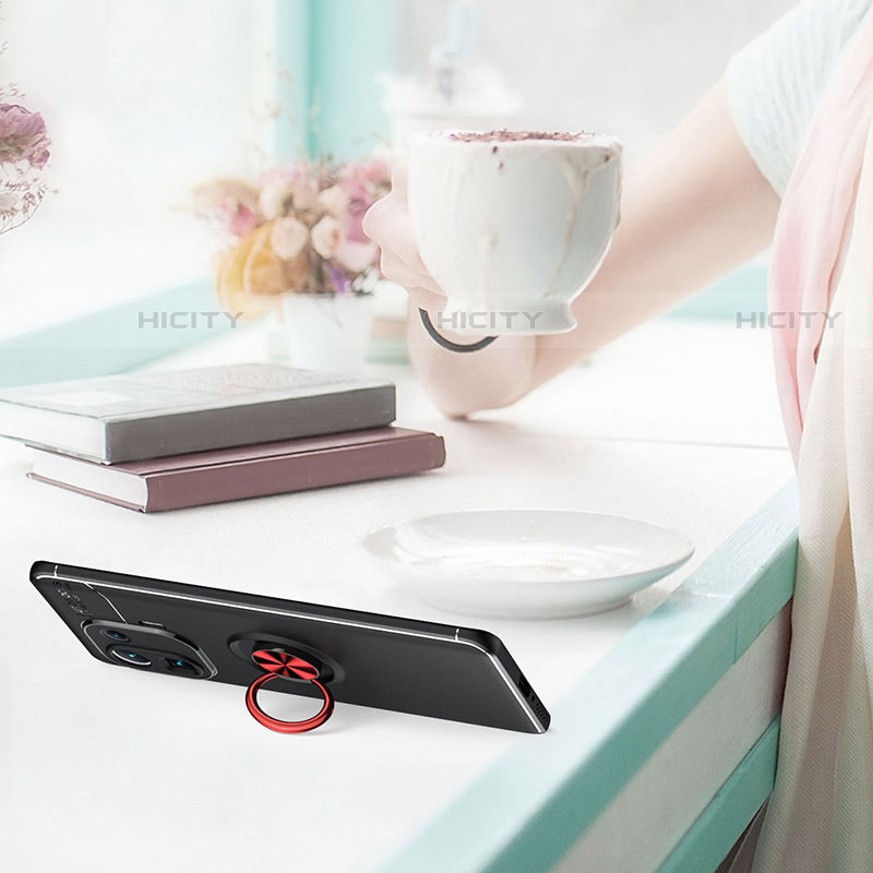 Coque Ultra Fine Silicone Souple Housse Etui avec Support Bague Anneau Aimante Magnetique A02 pour Xiaomi Mi 11 Pro 5G Plus
