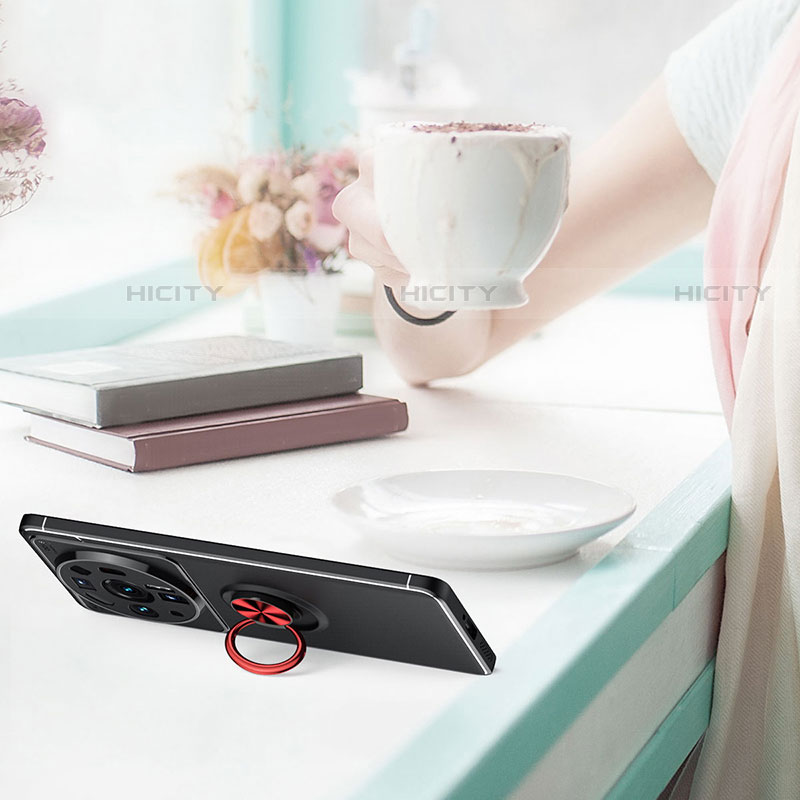 Coque Ultra Fine Silicone Souple Housse Etui avec Support Bague Anneau Aimante Magnetique A02 pour Xiaomi Mi 12 Ultra 5G Plus