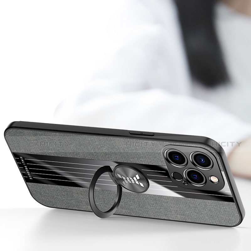 Coque Ultra Fine Silicone Souple Housse Etui avec Support Bague Anneau Aimante Magnetique A04 pour Apple iPhone 13 Pro Plus