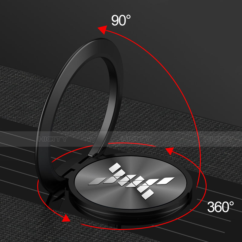 Coque Ultra Fine Silicone Souple Housse Etui avec Support Bague Anneau Aimante Magnetique A04 pour Apple iPhone 15 Pro Max Plus