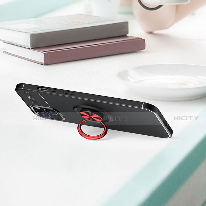 Coque Ultra Fine Silicone Souple Housse Etui avec Support Bague Anneau Aimante Magnetique A05 pour Apple iPhone 13 Mini Plus