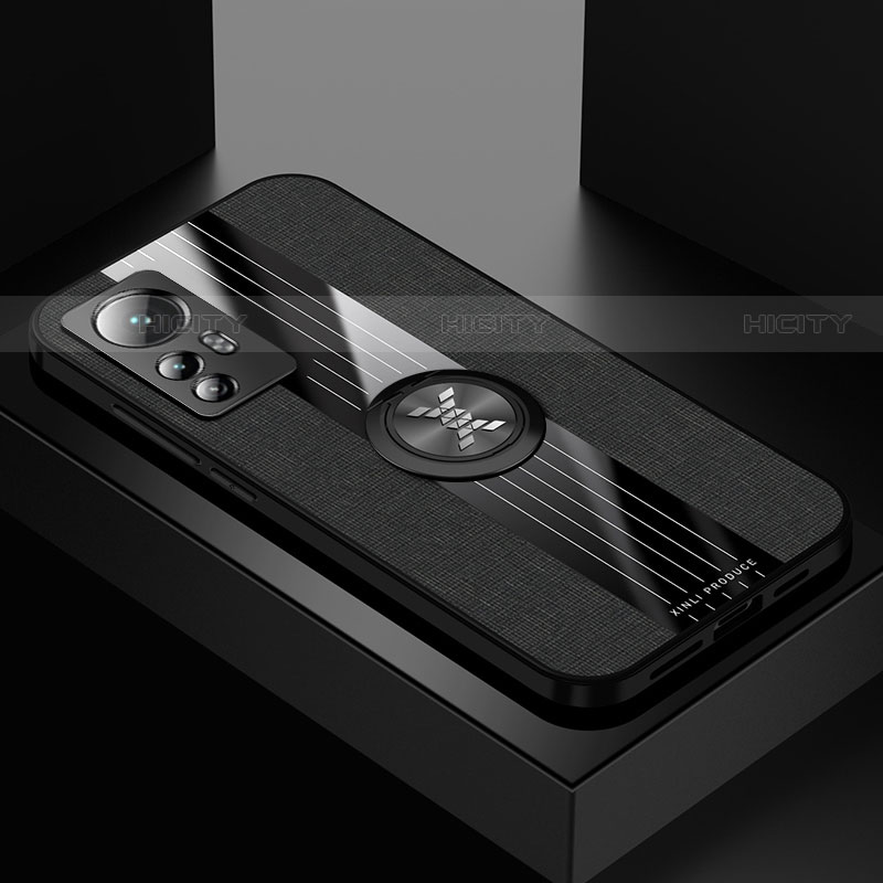 Coque Ultra Fine Silicone Souple Housse Etui avec Support Bague Anneau Aimante Magnetique A07 pour Xiaomi Mi 12 Pro 5G Noir Plus