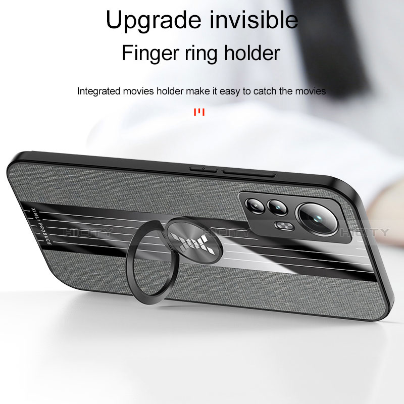 Coque Ultra Fine Silicone Souple Housse Etui avec Support Bague Anneau Aimante Magnetique A08 pour Xiaomi Mi 12 5G Plus