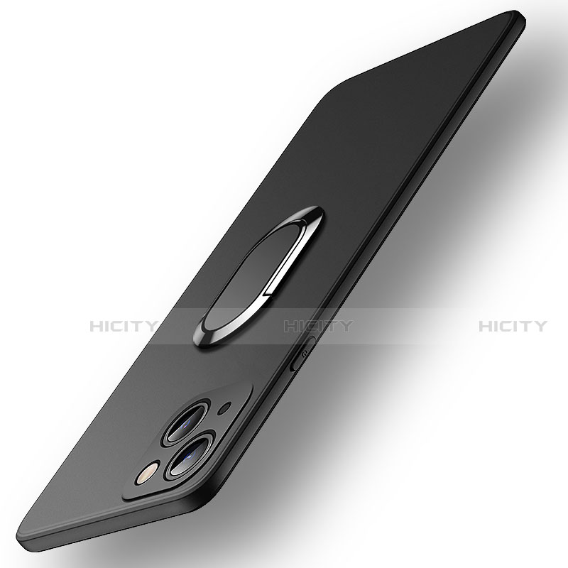 Coque Ultra Fine Silicone Souple Housse Etui avec Support Bague Anneau Aimante Magnetique A09 pour Apple iPhone 13 Mini Noir Plus