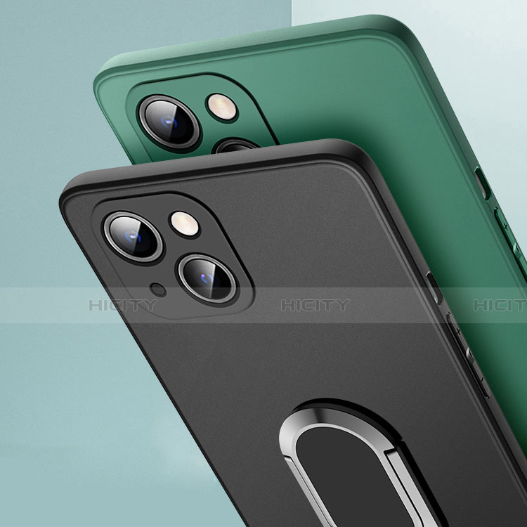 Coque Ultra Fine Silicone Souple Housse Etui avec Support Bague Anneau Aimante Magnetique A09 pour Apple iPhone 13 Plus