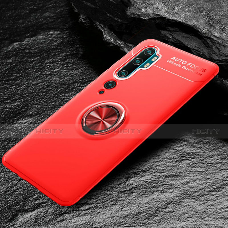 Coque Ultra Fine Silicone Souple Housse Etui avec Support Bague Anneau Aimante Magnetique D01 pour Xiaomi Mi Note 10 Rouge Plus
