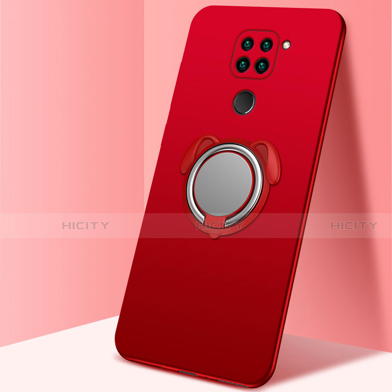 Coque Ultra Fine Silicone Souple Housse Etui avec Support Bague Anneau Aimante Magnetique G01 pour Xiaomi Redmi Note 9 Rouge Plus