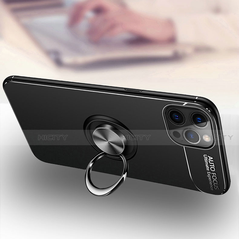Coque Ultra Fine Silicone Souple Housse Etui avec Support Bague Anneau Aimante Magnetique N03 pour Apple iPhone 12 Pro Plus