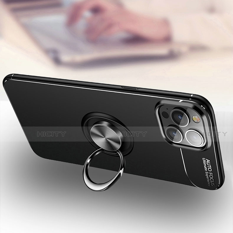 Coque Ultra Fine Silicone Souple Housse Etui avec Support Bague Anneau Aimante Magnetique pour Apple iPhone 13 Pro Plus