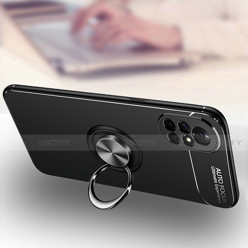 Coque Ultra Fine Silicone Souple Housse Etui avec Support Bague Anneau Aimante Magnetique pour Huawei Nova 8 Pro 5G Plus