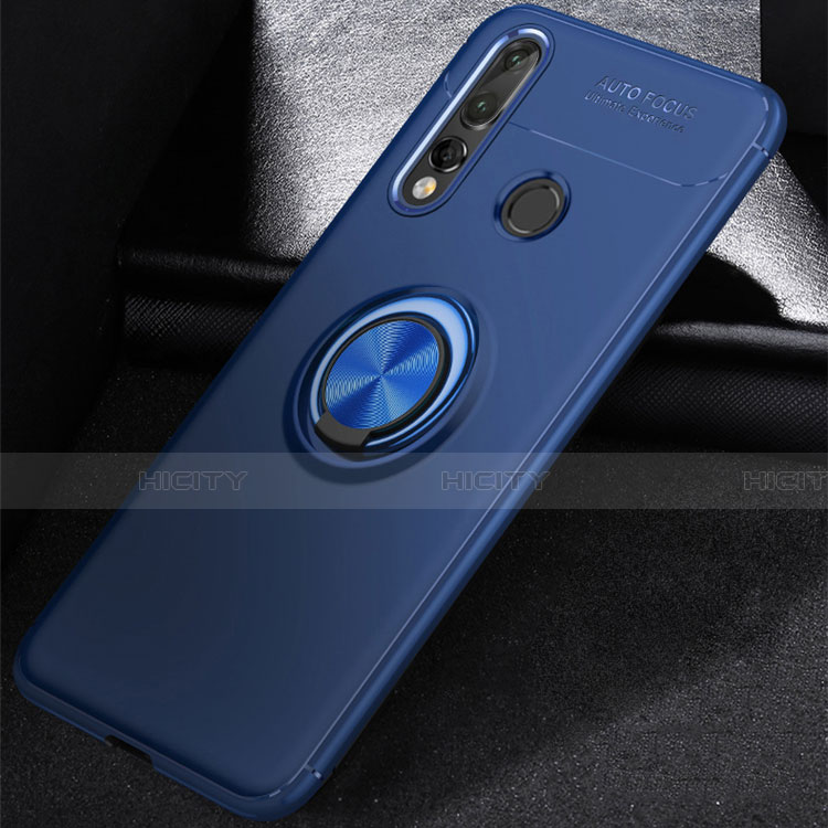 Coque Ultra Fine Silicone Souple Housse Etui avec Support Bague Anneau Aimante Magnetique pour Huawei P30 Lite New Edition Bleu Plus