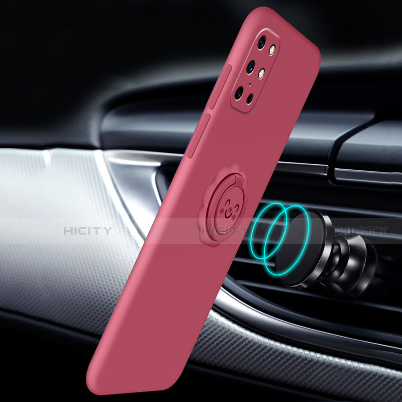 Coque Ultra Fine Silicone Souple Housse Etui avec Support Bague Anneau Aimante Magnetique pour OnePlus 8T 5G Plus