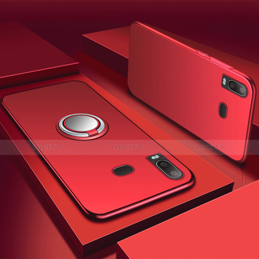Coque Ultra Fine Silicone Souple Housse Etui avec Support Bague Anneau Aimante Magnetique pour Samsung Galaxy A6s Rouge Plus
