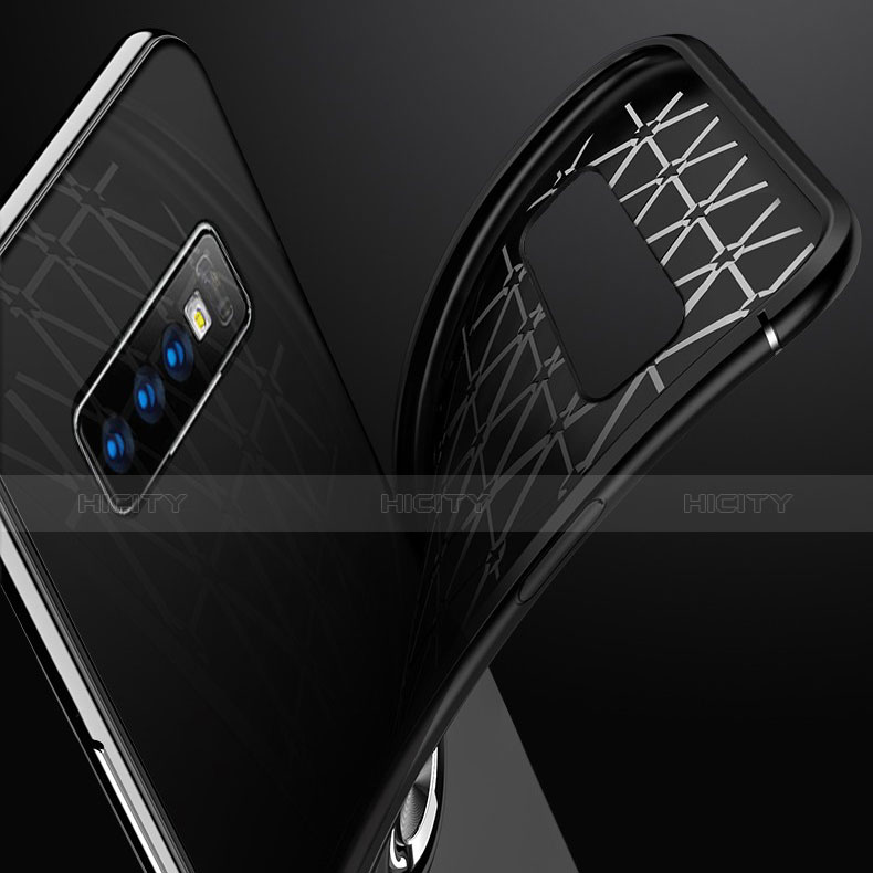 Coque Ultra Fine Silicone Souple Housse Etui avec Support Bague Anneau Aimante Magnetique pour Samsung Galaxy S10 Plus