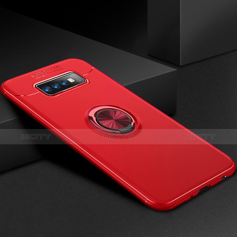 Coque Ultra Fine Silicone Souple Housse Etui avec Support Bague Anneau Aimante Magnetique pour Samsung Galaxy S10 Plus Rouge Plus