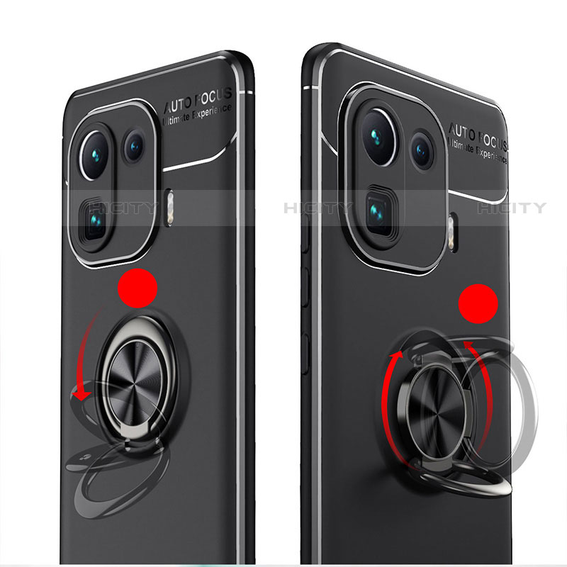 Coque Ultra Fine Silicone Souple Housse Etui avec Support Bague Anneau Aimante Magnetique pour Xiaomi Mi 11 Pro 5G Plus