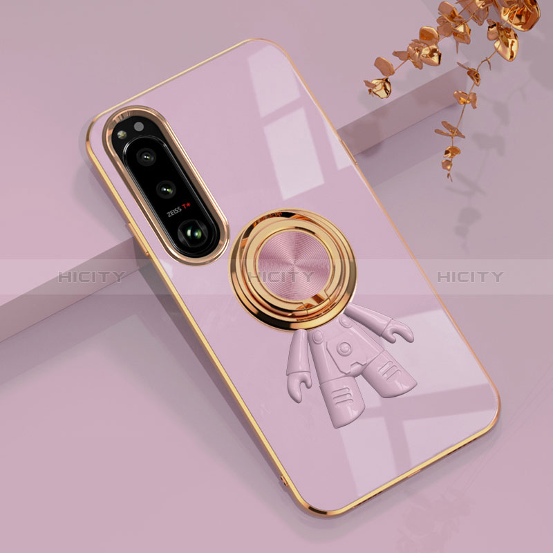 Coque Ultra Fine Silicone Souple Housse Etui avec Support Bague Anneau Aimante Magnetique S01 pour Sony Xperia 10 V Plus