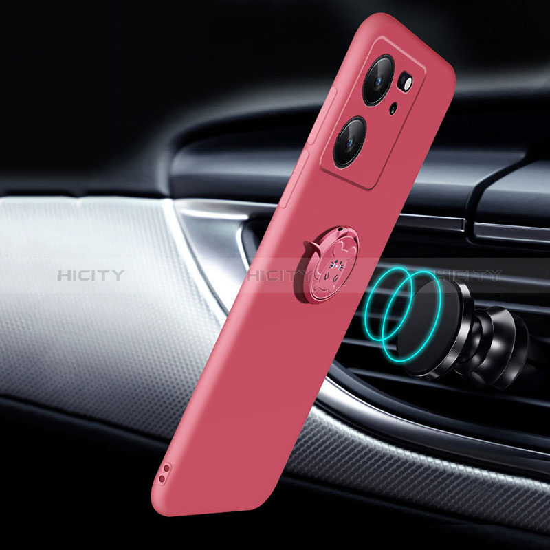 Coque Ultra Fine Silicone Souple Housse Etui avec Support Bague Anneau Aimante Magnetique S01 pour Xiaomi Mi 13T Pro 5G Plus