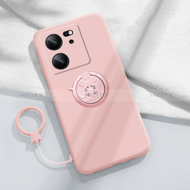 Coque Ultra Fine Silicone Souple Housse Etui avec Support Bague Anneau Aimante Magnetique S01 pour Xiaomi Mi 13T Pro 5G Plus