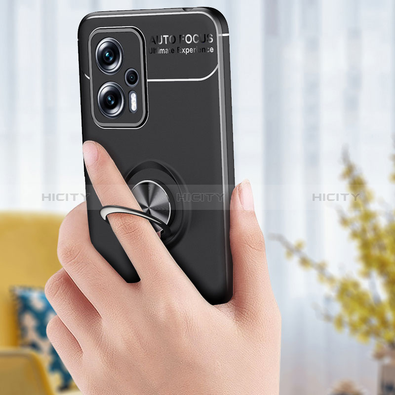 Coque Ultra Fine Silicone Souple Housse Etui avec Support Bague Anneau Aimante Magnetique SD1 pour Xiaomi Poco X4 GT 5G Plus