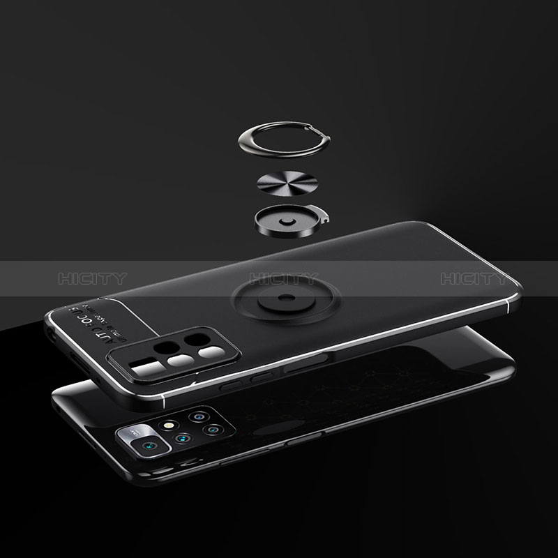Coque Ultra Fine Silicone Souple Housse Etui avec Support Bague Anneau Aimante Magnetique SD1 pour Xiaomi Redmi 10 (2022) Plus