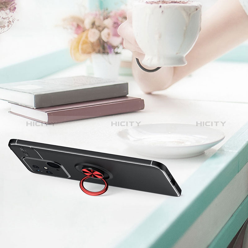Coque Ultra Fine Silicone Souple Housse Etui avec Support Bague Anneau Aimante Magnetique SD1 pour Xiaomi Redmi 10 Power Plus