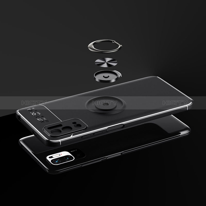 Coque Ultra Fine Silicone Souple Housse Etui avec Support Bague Anneau Aimante Magnetique SD1 pour Xiaomi Redmi Note 10T 5G Plus