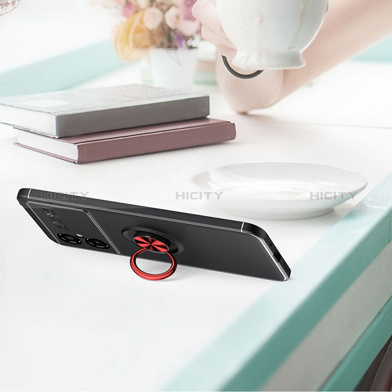 Coque Ultra Fine Silicone Souple Housse Etui avec Support Bague Anneau Aimante Magnetique SD1 pour Xiaomi Redmi Note 11R 5G Plus