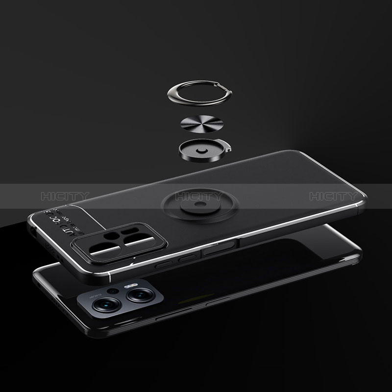 Coque Ultra Fine Silicone Souple Housse Etui avec Support Bague Anneau Aimante Magnetique SD1 pour Xiaomi Redmi Note 11T Pro 5G Plus