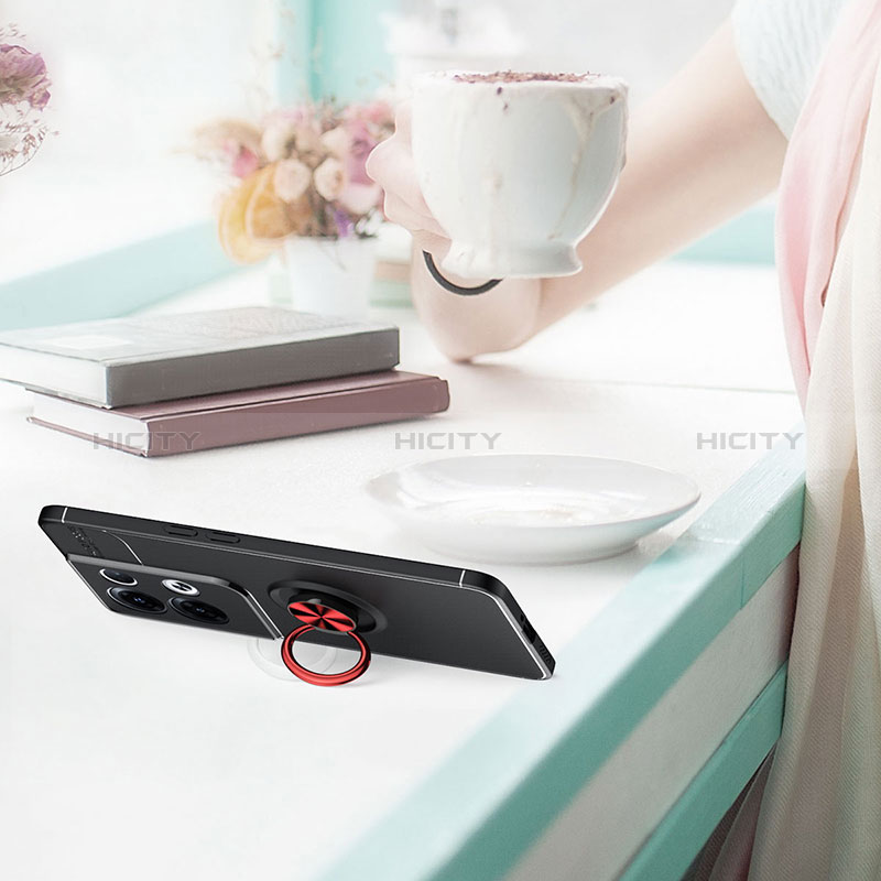 Coque Ultra Fine Silicone Souple Housse Etui avec Support Bague Anneau Aimante Magnetique SD1 pour Xiaomi Redmi Note 13 Pro 5G Plus