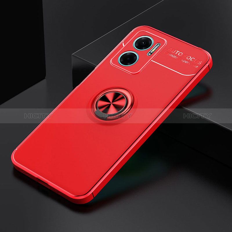 Coque Ultra Fine Silicone Souple Housse Etui avec Support Bague Anneau Aimante Magnetique SD2 pour Xiaomi Redmi 10 Prime Plus 5G Rouge Plus