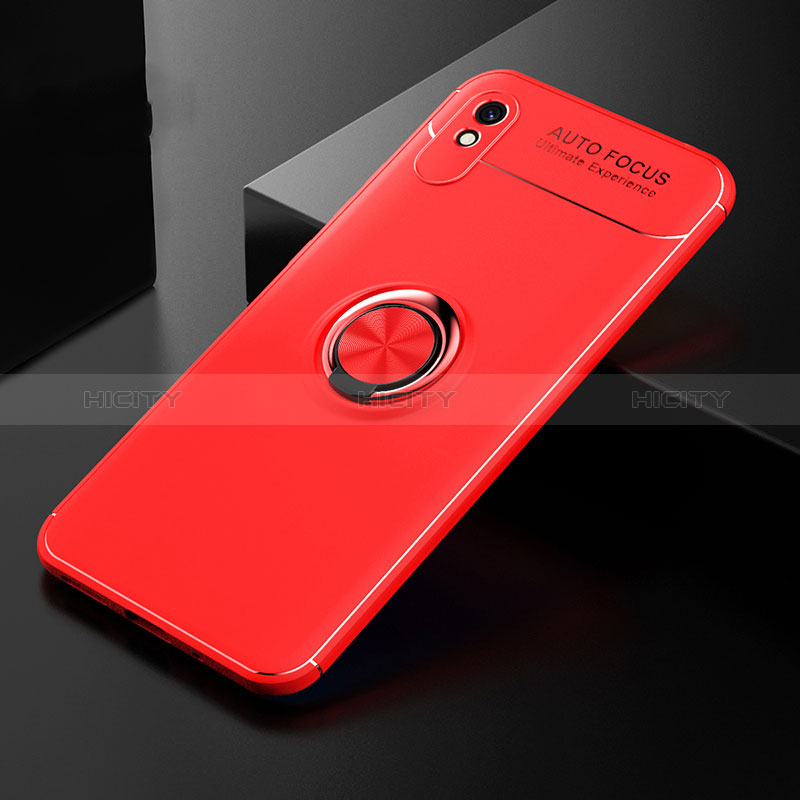 Coque Ultra Fine Silicone Souple Housse Etui avec Support Bague Anneau Aimante Magnetique SD2 pour Xiaomi Redmi 9A Rouge Plus