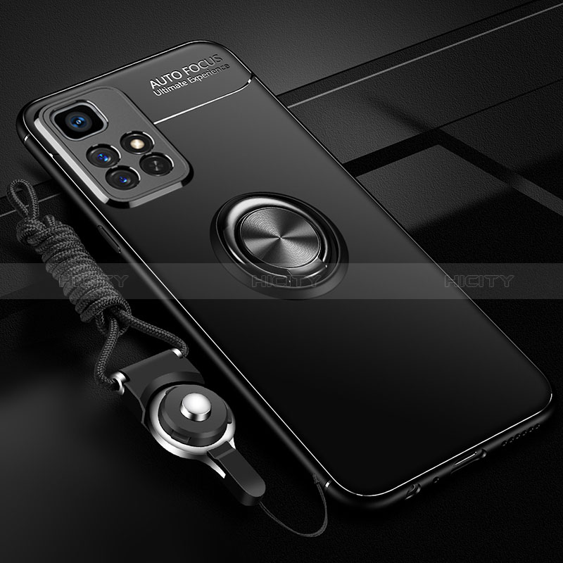 Coque Ultra Fine Silicone Souple Housse Etui avec Support Bague Anneau Aimante Magnetique SD3 pour Xiaomi Redmi 10 (2022) Noir Plus