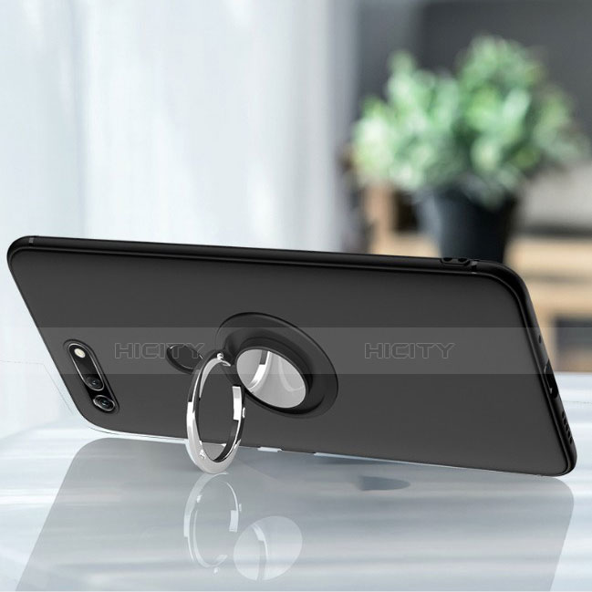 Coque Ultra Fine Silicone Souple Housse Etui avec Support Bague Anneau Aimante Magnetique T01 pour Huawei Honor View 20 Plus