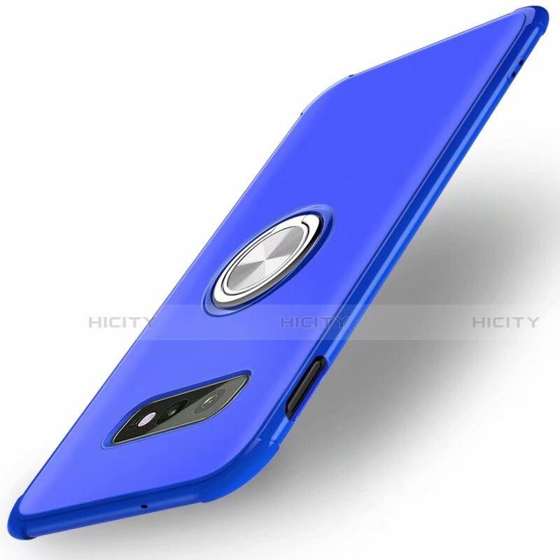 Coque Ultra Fine Silicone Souple Housse Etui avec Support Bague Anneau Aimante Magnetique T01 pour Samsung Galaxy S10e Bleu Plus