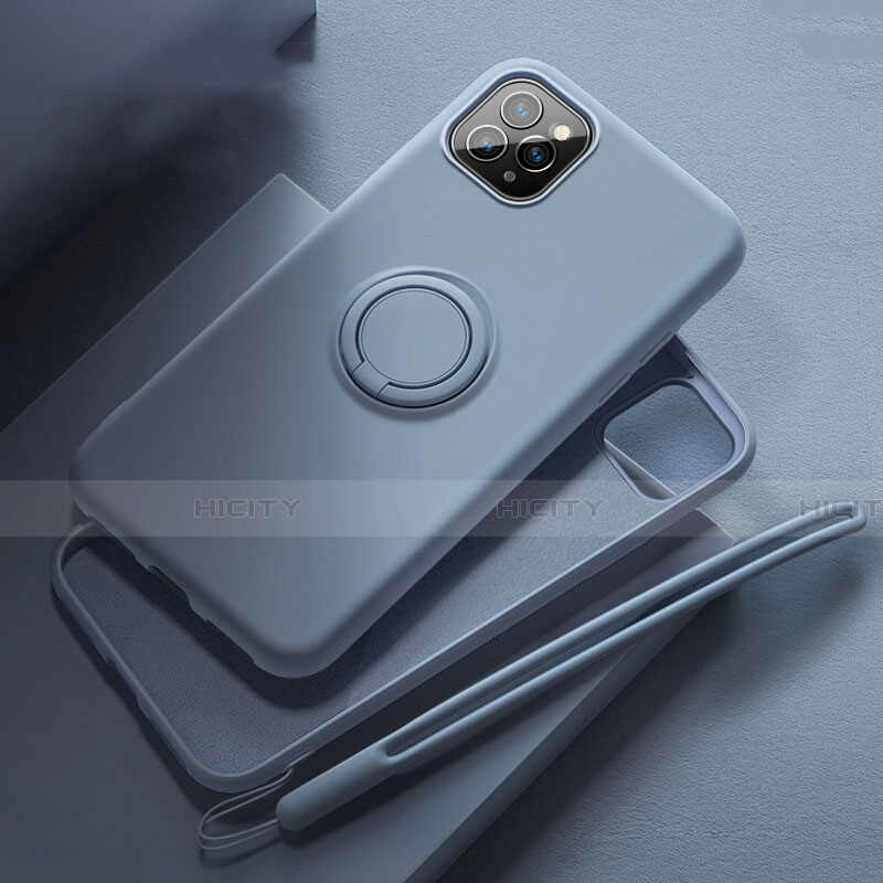 Coque Ultra Fine Silicone Souple Housse Etui avec Support Bague Anneau Aimante Magnetique T02 pour Apple iPhone 11 Pro Plus