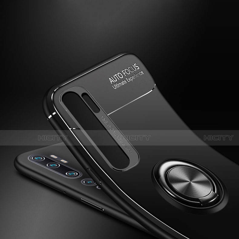 Coque Ultra Fine Silicone Souple Housse Etui avec Support Bague Anneau Aimante Magnetique T02 pour Xiaomi Mi Note 10 Plus