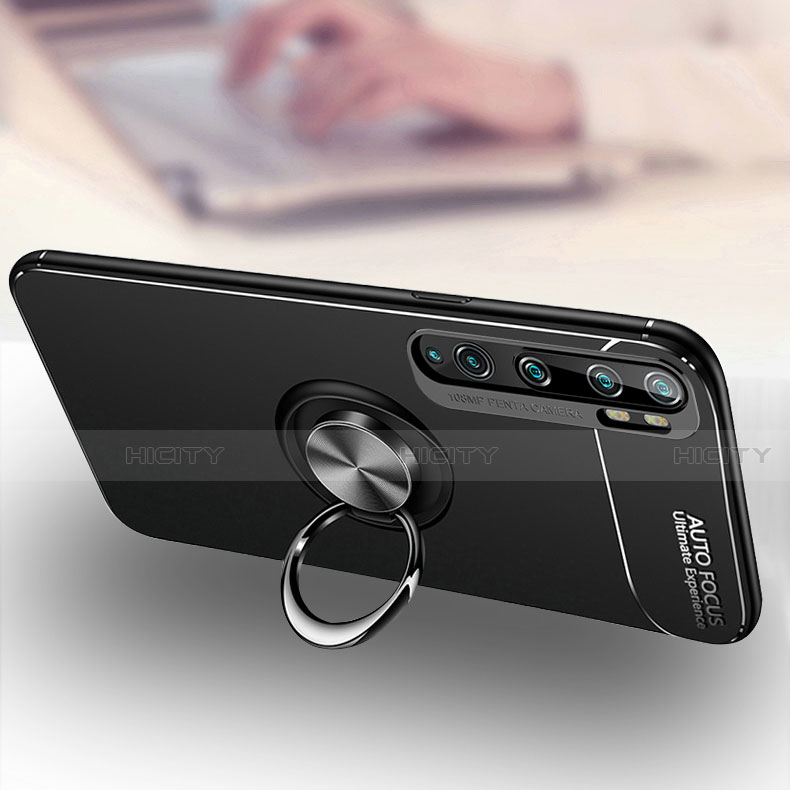 Coque Ultra Fine Silicone Souple Housse Etui avec Support Bague Anneau Aimante Magnetique T02 pour Xiaomi Mi Note 10 Pro Plus